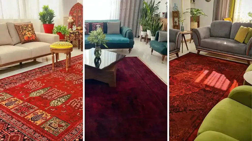 ست کردن فرش قرمز و مبل